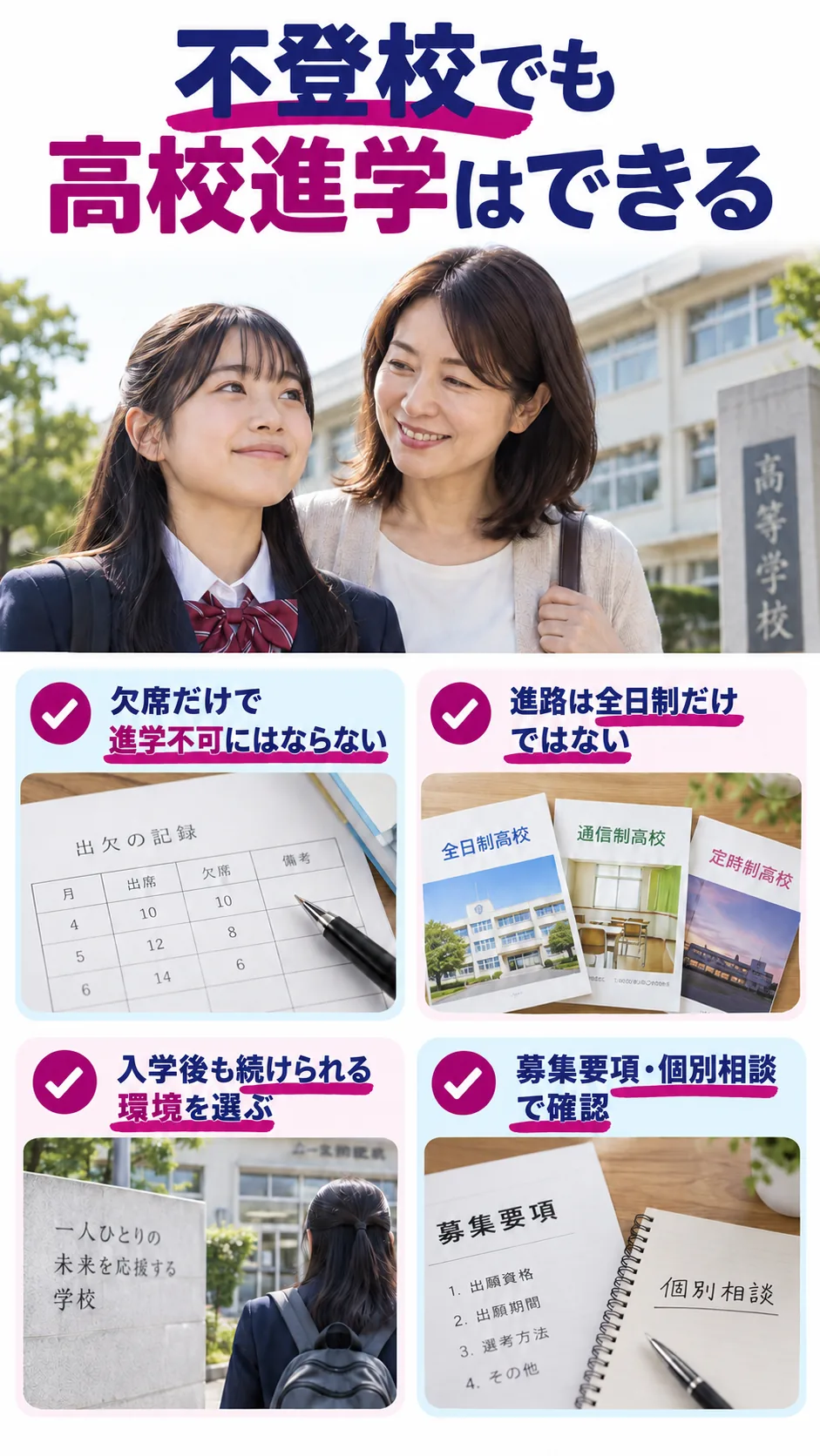 不登校でも高校進学はできるの解説図