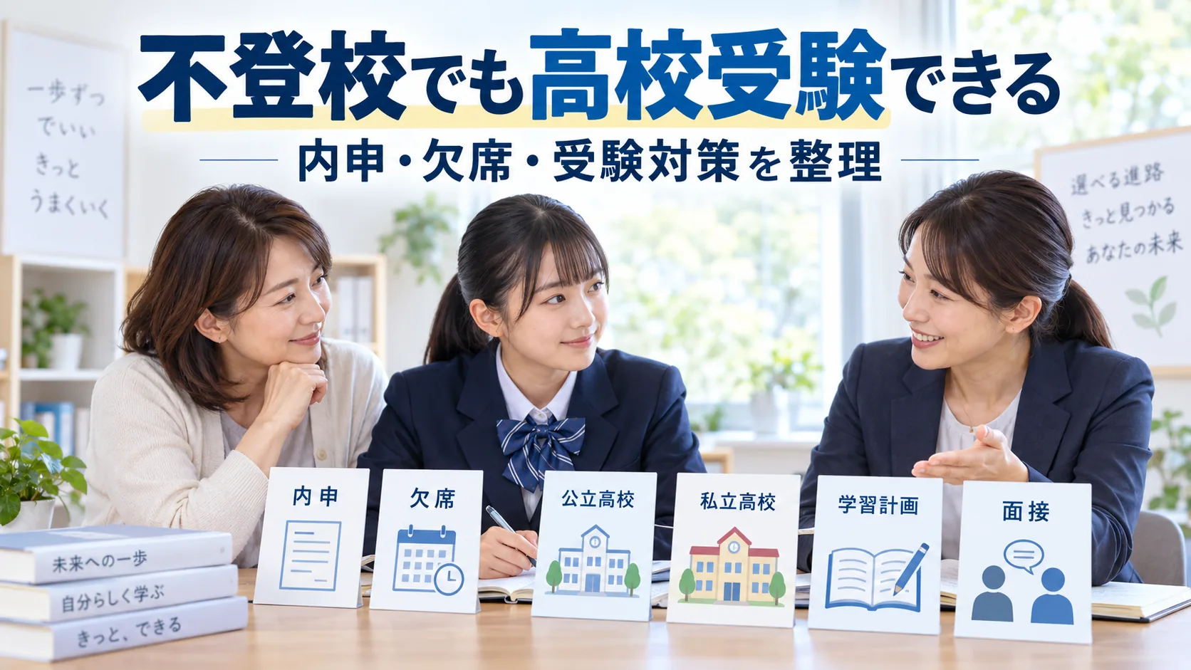 不登校 高校受験について親子で選択肢を考えるイメージ