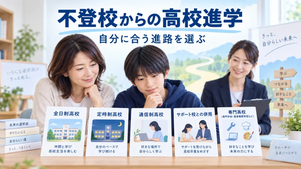 不登校 高校進学について親子で選択肢を考えるイメージ